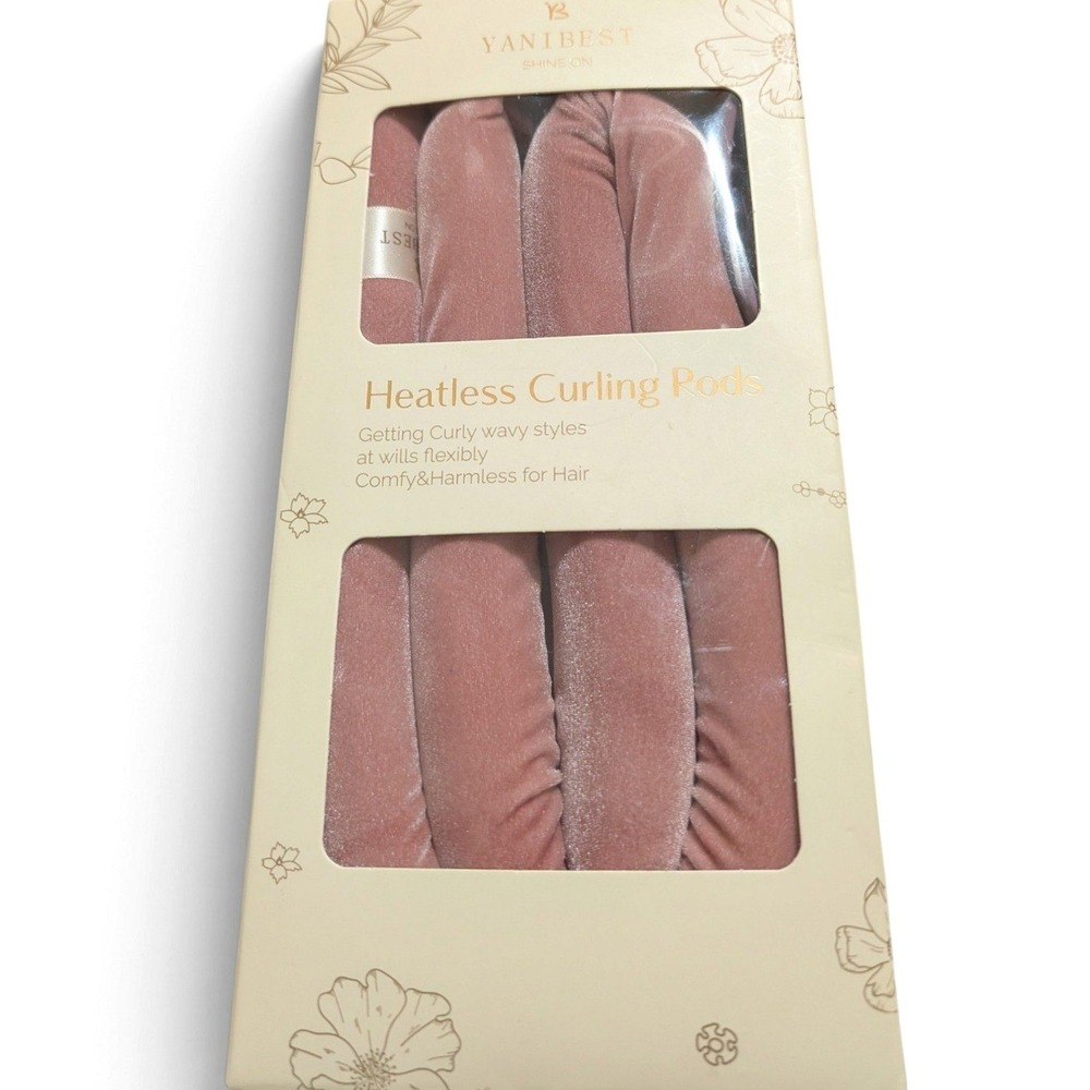 YANIBEST Heatless Curling Rods Pink Velvet Overnight Hair Rollers New in Box